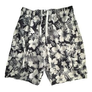 Kanu Surf Swim Trunks Mens Large Floral Hawaiian Board Shorts Pockets
